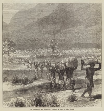 The Livingstone Aid Expedition, Crossing a River in East Africa by Sir John Charles Robinson